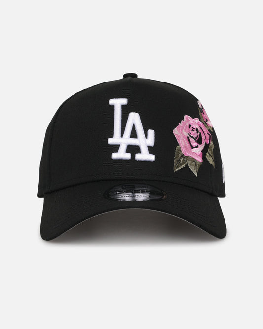New Era Los Angeles Dodgers 'Pink Rose Embroidery' 9FORTY A-Frame Snapback Black/Pink